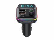HiGi® - T70 szivargyújtóba dugható FM transzmitter & autós USB-s gyorstöltő: 1x USB Type-C + 1x 