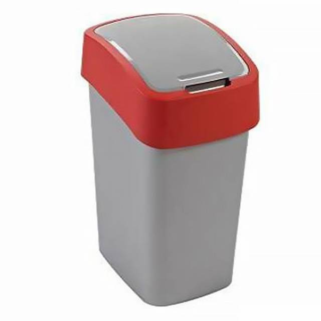 Szemetes billenő fedeles CURVER Pacific Flip Bin 10L pirosezüst