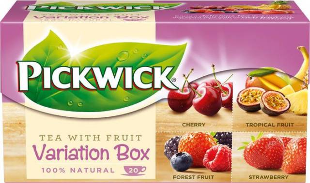 PICKWICK Fekete tea, 20x1,5 g, PICKWICK Variációk I, eper, erdei ...