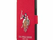 US Polo USFLBKP12MPUGFLRE iPhone 12/12 Pro 6,1" piros könyvtok Polo Embroidery Collection - U.S