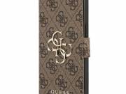 Guess GUBKP13X4GMGBR iPhone 13 Pro Max 6,7" barna 4G nagy fém logós könyvtok