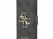 Guess GUBKP13X4GMGGR iPhone 13 Pro Max 6,7" szürke 4G nagy fém logós könyvtok