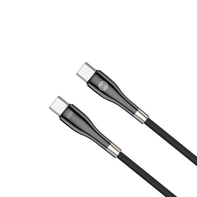 Forever Sleek Type-C - Type-C kábel 60W 1m - fekete - Kép