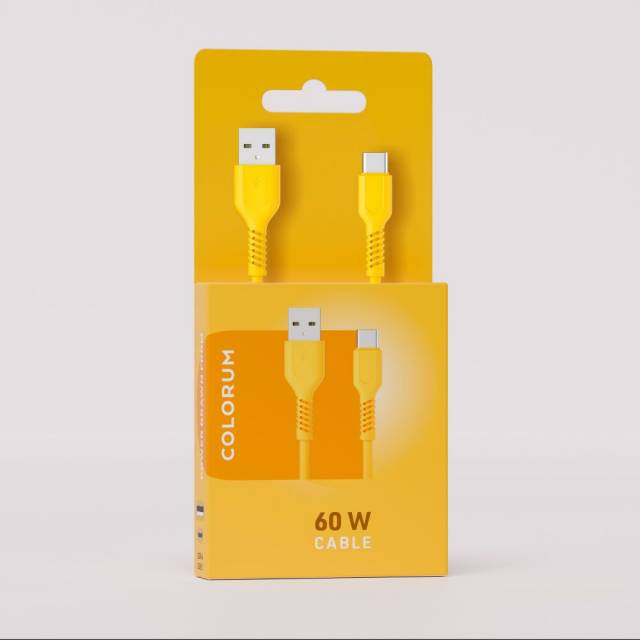 Colorum CK60-AC-05 USB-A - Type-C kábel 3A 1.8m - sárga - Kép