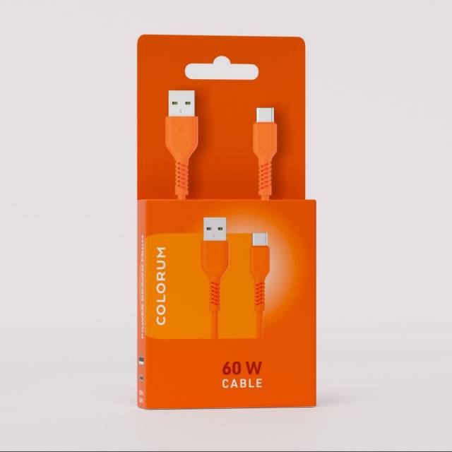 Colorum CK60-AC-10 USB-A - Type-C kábel 3A 1.8m - narancssárga - Kép