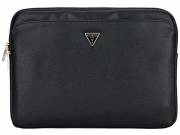 Guess Grained Zipper Pocket Triangle Logo laptoptáska 14" - fekete