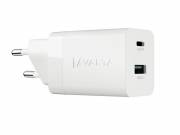 VARTA hálózati töltő USB+Type-C aljzat (38W, GaN, PD gyorstöltő 3.0) FEHÉR