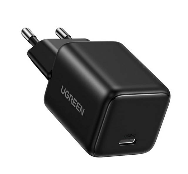 UGREEN X512 hálózati töltő Type-C aljzat (20W, GaN, PD gyorstöltő, mini) FEKETE - Kép