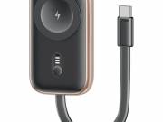 Induktív töltő Apple Watch Usams CD245 2 1-ben 1200mAh powerbankkal + USB-C kábellel fekete-bronz sz