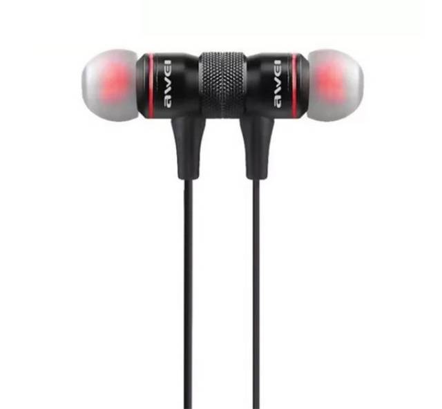 AWEI bluetooth fülhallgató SZTEREO (nyakba akasztható, mágneses, mikrofon, lapos kábel, multipoint,  - Kép