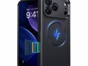 ESR CYBER HALOLOCK defender műanyag telefonvédő (erős ütésállóság, légpárnás sarok, MagSafe) FEKETE 