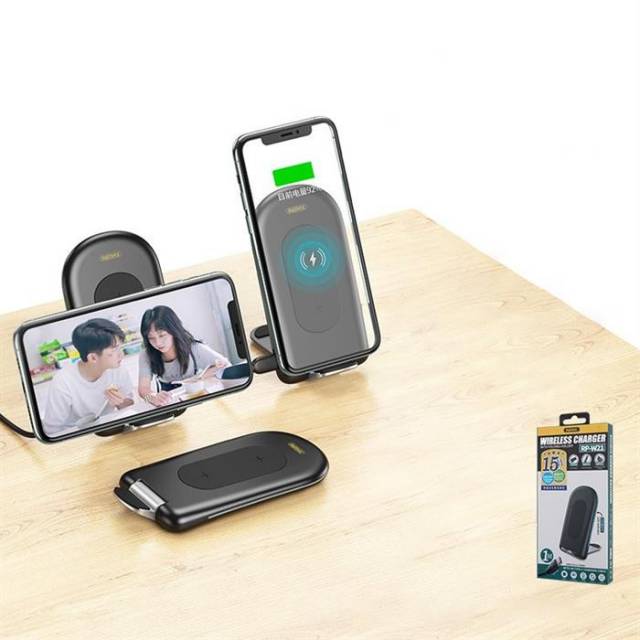 Remax Összecsukható asztal 15W vezeték nélküli töltő RP-W21 fekete ...