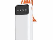 Dudao K6Pro Universal 10000mAh Power Bank külső akkumulátor USB kábel, USB Type C, Lightning fehér (