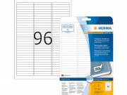 63,5*8,5 mm-es Herma A4 íves etikett címke, fehér színű (25 ív/doboz)