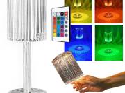 Kristály asztali lámpa LED RGB, távirányítóval