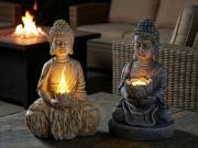 Szolár Buddha - 1 LED - 12,5 x 8,5 x 19 cm - 2 féle - Garden of Eden