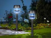 Leszúrható szolár lámpa - 1 fehér LED - 7,5 x 7,5 x 40 cm - Garden of Eden