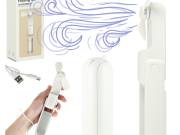 Hordozható ventilátor USB-töltéssel, összecsukható, fehér - hűsítő a forró napokon