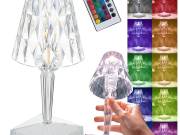 Kristály asztali lámpa LED RGB, távirányítóval