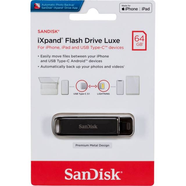 SanDisk iXpand USB flash meghajtó 64 GB USB TypeC / Lightning 3.2 Gen