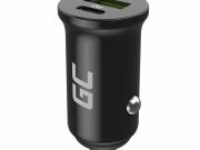 Greencell Autós töltő 38W GC PowerRide Nano38, USB-C és USB-A porttal, Power Delivery és Ultra Charg