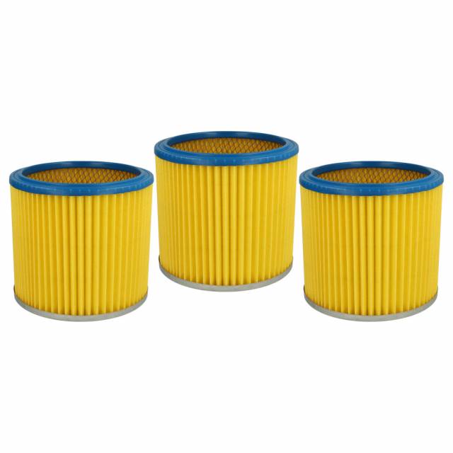 3x cartridge filter replaces Einhell 2351110 for LIV Vacuum Cleaner, blue / yellow - VHBW - Kép