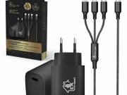 Extralink Smart Life SET03 3 az 1-ben kábel + töltő, 12W, 120cm / 20W PD3.0 5V/3A 9V/2.2A 12V 1.67A 