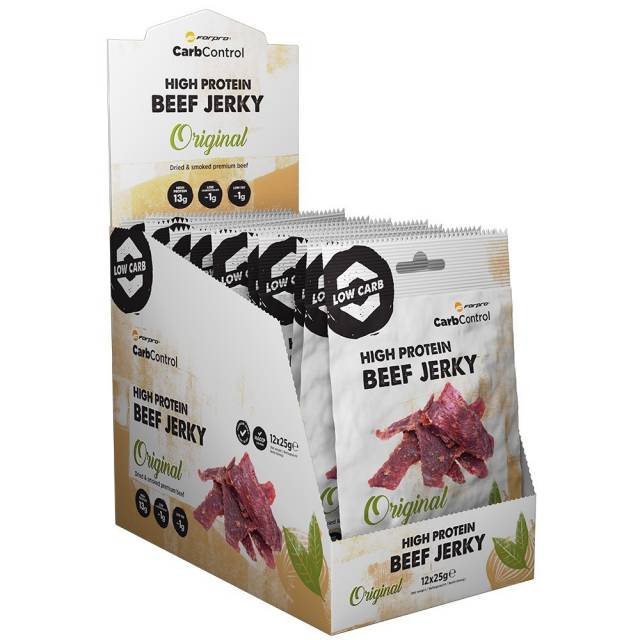 High Protein Beef Jerky original 1karton (25gx12db) Forpro Carb