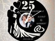 Házassági évfordulóra sziluett óra - 2. verzió