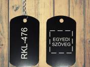 Kulcstartó rendszám és egyedi szöveg