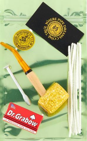Missouri Meerschaum kezdő pipa szett 6 mm-es filteres, hajlított Legend kukoricacsutka pipával - Kép