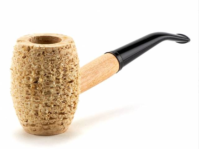 Missouri Meerschaum Natural Country Gentleman kukorica pipa hajlított szárral, 6 mm filterrel, feket - Kép