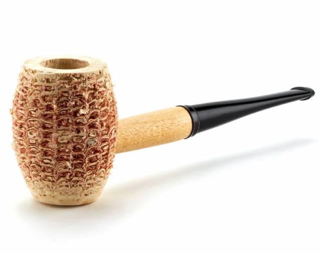 Missouri Meerschaum Natural Country Gentleman kukorica pipa egyenes szárral, 6 mm filterrel, fekete  - Kép