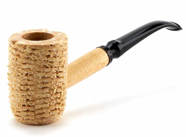 Missouri Meerschaum Corn Cob Natural Diplomat 5th Avenue natúr kukorica pipa hajlított szárral, 6 mm - Kép
