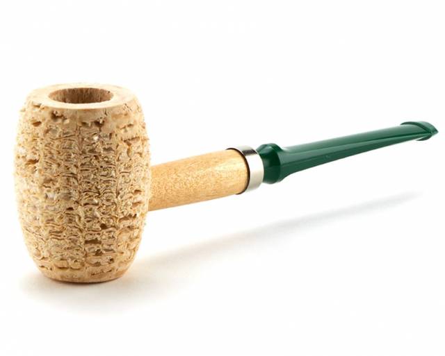 Missouri Meerschaum Natural Boone kukorica pipa egyenes szárral, zöld dán szopókával, 6 mm filterhez - Kép