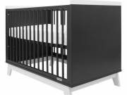 Gyerekágy leesésgátlóval New Baby MARCUS 120x60 cm grafit/fehér - NEW BABY