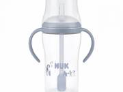 NUK Perfect Match tanuló cumisüveg szívószállal PENGUIN 260 ml