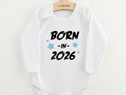 Gyermekek body nyomtatással New Baby BORN IN 2026 blue - NEW BABY