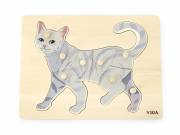 Gyermek fa puzzle Viga Cat