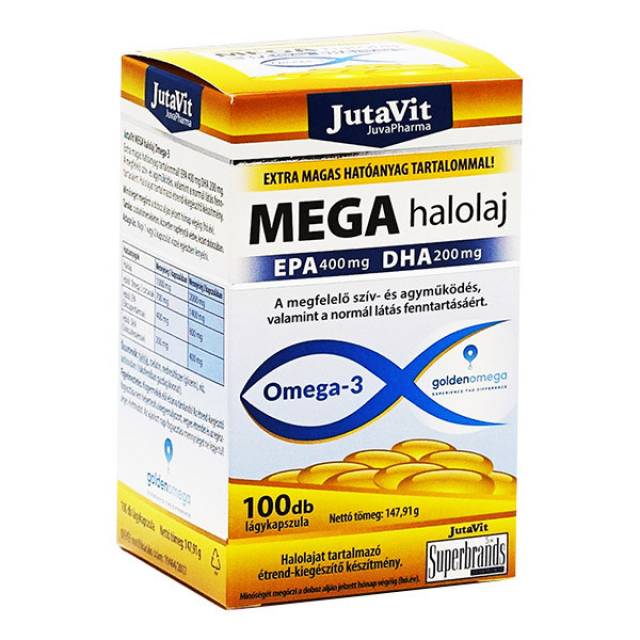 JUTAVIT MEGA HALOLAJ OMEGA3 KAPSZULA 100 DB Budapest Egészség, Szépség