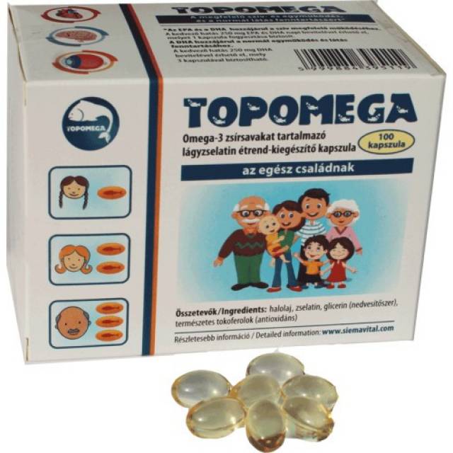 TOPOMEGA OMEGA3 TARTALMÚ KAPSZULA 100 DB Budapest Egészség, Szépség