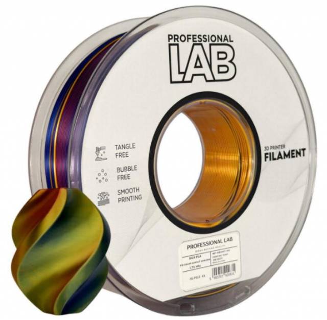 PLA SILK SUNSET HORIZON tri color (NAPLEMENTE HORIZONT) filament - 1kg ; 1,75mm +/- 0,03mm - Profess - Kép