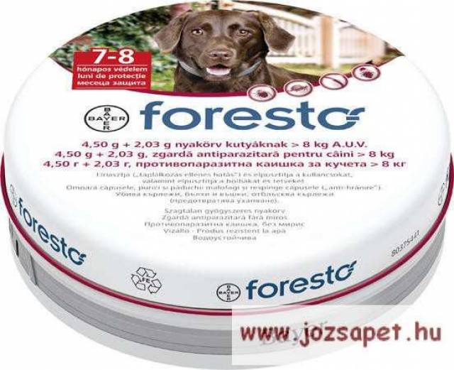 Foresto Bolha s Kullancs Nyak rv 70cm 8kg Feletti Kutya Sz m ra 
