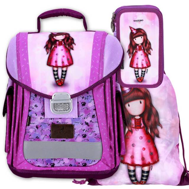 Santoro Gorjuss iskolatáska szett 2 emeletes tolltartóval és