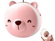 Led-es sminktükör ventilátorral, usb-ről tölthető, PINK színben - VERK GROUP