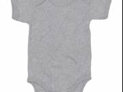 Bébi rövid ujjú kezeslábas BabyBugz Baby Bodysuit 12-18, Heather Grey Melange