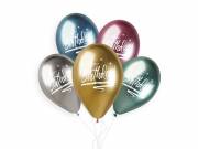 33 cm-es Shiny Happy Birthday csillagos printelt gumi léggömb - 25 db / csomag