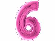 JuniorShape - fuxia 6-os szám fólia lufi - Grabo S.R.L.