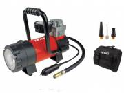 AMIO autós kompresszor 7 bar/100PSI beépitett ledes lámpával hordozható táskában 12V ACOMP-06