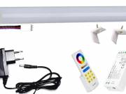 50cm-es 10 Wattos, 12 Voltos RGBWW LED, opál, alu negyed íves sarok profilban, adapterrel, 1 zónás F
